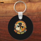 ユーモアの海の羊と鶏と紅茶の男性についての面白いジョーク名言 キーホルダー (正面)