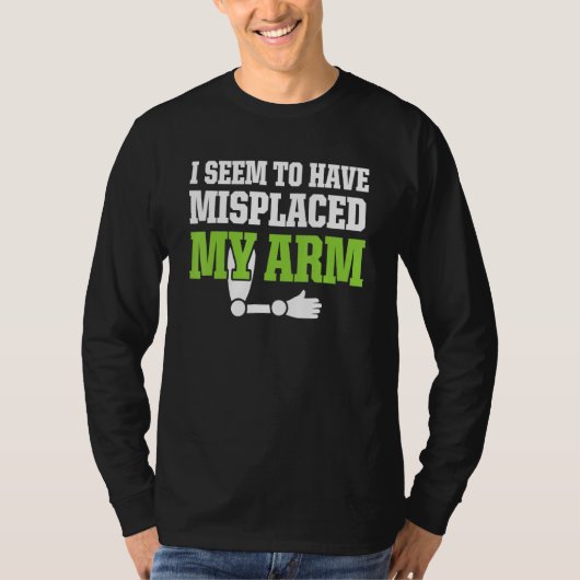 ユーモアの誤植による腕の回おもしろい復 Tシャツ (正面)