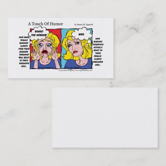 「ユーモアのTouch」をマッサージセラピーの名刺 名刺 (正面/裏面)