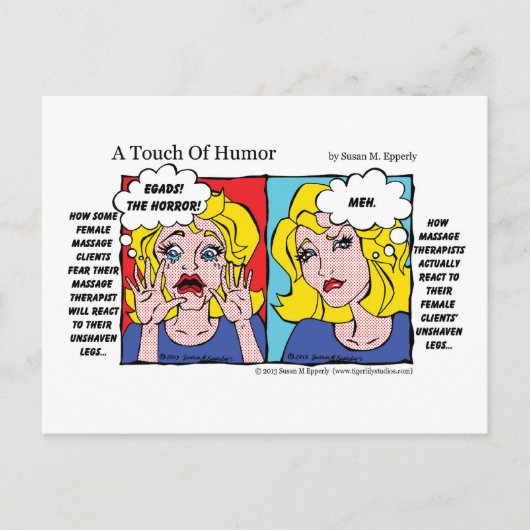 「ユーモアのTouch」ウンシャベンレッグ漫画 ポストカード (正面)