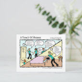 「ユーモアのTouch」スパの陰でのマッサージ ポストカード (スタンド正面)