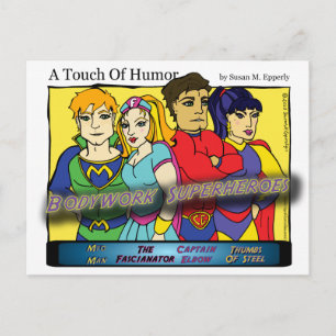 「ユーモアのTouch」マッサージすごいヒーローズ漫画 ポストカード