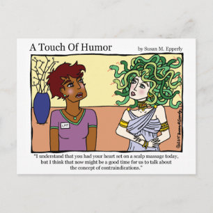 「ユーモアのTouch」メドゥーサマッサージ漫画 ポストカード