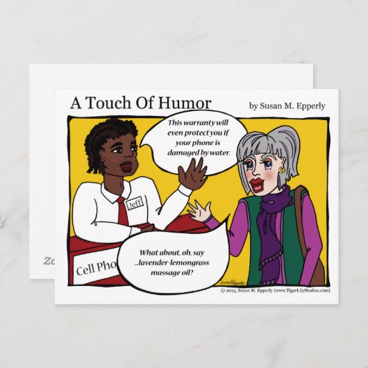 「ユーモアのTouch」携帯電話マッサージ漫画 ポストカード (正面/裏面)