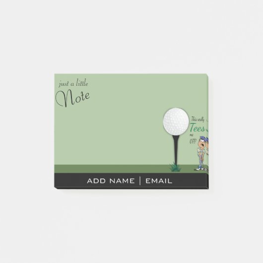 ユーモアはゴルファーを離れて私をティーにのせます ポストイット (正面)