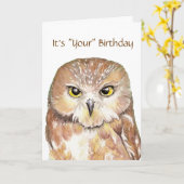 ユーモアは、かわいいフクロウ"やじり声"のバースデー・カード与えます カード (黄色い花)