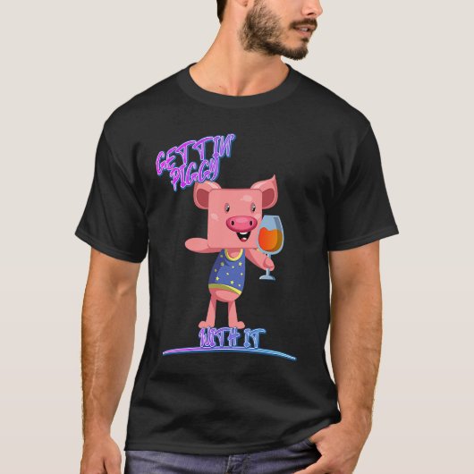 ユーモアを交えて豚豚の苦悶おもしろいを買う Tシャツ (正面)