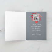 ユーモアを抱きしめている誕生日の気のあるそぶりをしたな白くま カード (内部)