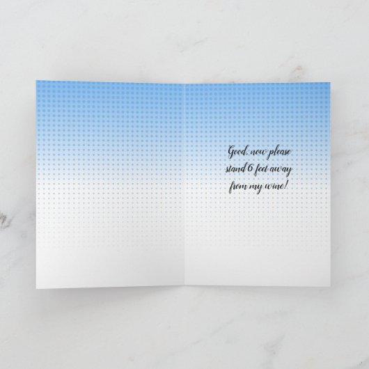 ユーモアを飲むソーシャル・ディスタンスジョーク カード (内部)