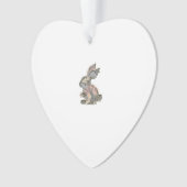 ユーモアウサギ編みパッチワークカモウサギハッピーイースター オーナメント (正面)
