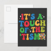 ユーモアオチの自閉症グッズ 'ティズム タッチ のGroovyギフト インビテーションポストカード (正面/裏面)