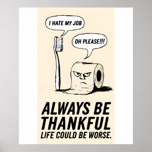 ユーモアオフィスアート: 歯ブラシとトイレットペーパーのアート ポスター (正面)