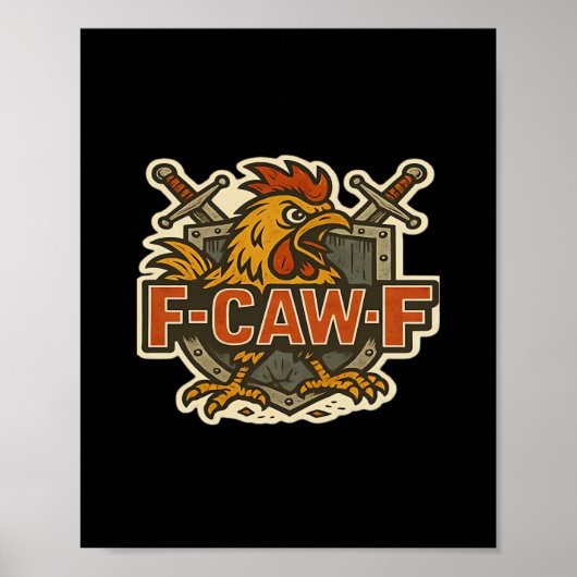 ユーモアカラス 楽しい ゴシック F-Caw-F ポスター (正面)