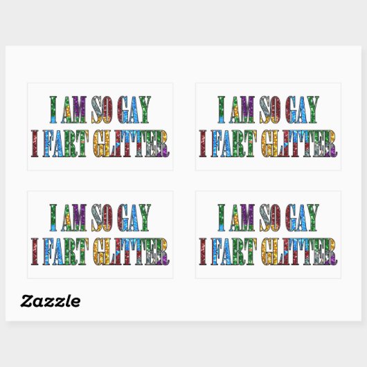 ユーモアゲイユーモアそうゲイi fartグリッター 長方形シール (シート)