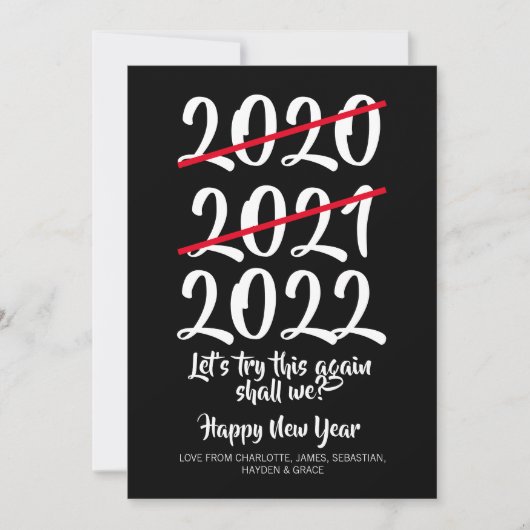 ユーモアコロナウイルス2020 2021 2022年新年 シーズンカード (正面)