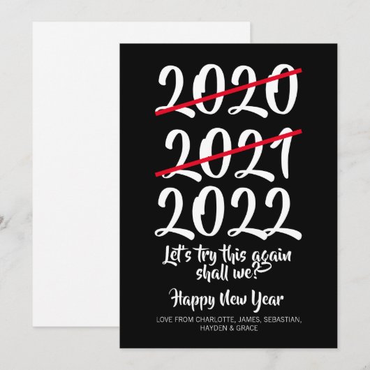 ユーモアコロナウイルス2020 2021 2022年新年 シーズンカード (正面/裏面)