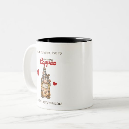ユーモアコーヒー引用文かわいい格言おもしろいバレンタインデー ツートーンマグカップ (正面左)