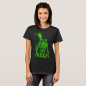 ユーモアシャツ Y2K エイリアン 猫 捕獲 ミーム Tシャツ (正面フル)