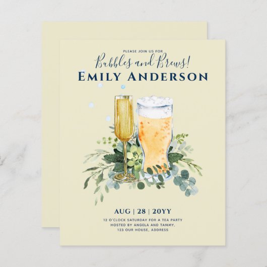 ユーモアバブルnブルズビールシャンパーズブライダルシャワー (正面/裏面)