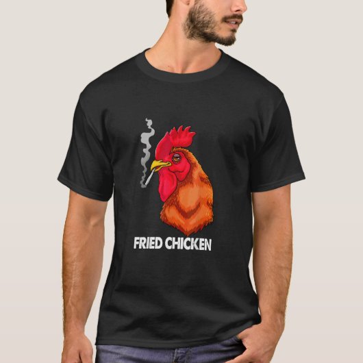 ユーモアモードをオンに!燻製フライドチキン Tシャツ (正面)