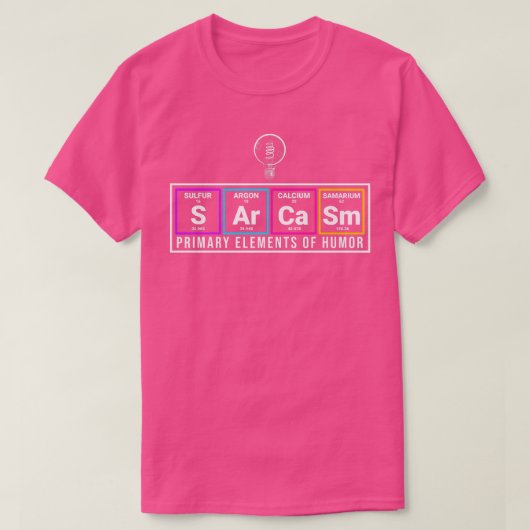 ユーモア化学の主な要素先生Teachi Tシャツ (デザイン正面)