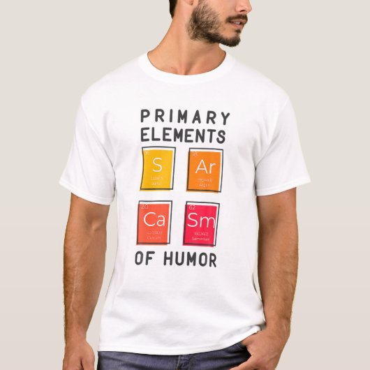 ユーモア化学時代の主要な要素の皮肉 Tシャツ (正面)