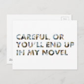 ユーモア名言 注意しないと小説に登場するかも(顔文字あり) ポストカード (正面/裏面)