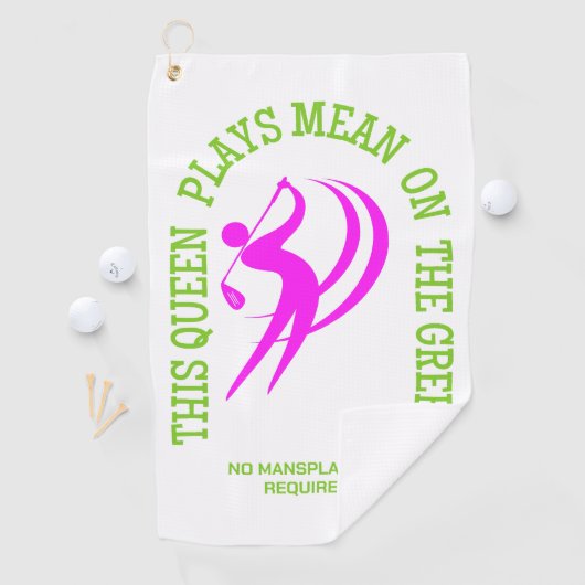 ユーモア女子ゴルフ遊の女王は緑の上だ ゴルフタオル (インサイチュ)