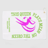 ユーモア女子ゴルフ遊の女王は緑の上だ ゴルフタオル (横)