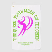 ユーモア女子ゴルフ遊の女王は緑の上だ ゴルフタオル (正面)