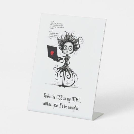 ユーモア引用文かわいいおたくおもしろいバレンティンズデイギフト 台座サイン (正面)