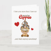 ユーモア引用文かわいい格言コーヒーバおもしろいレンティーンズデー カード (正面)