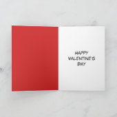 ユーモア引用文スティックマンフェイシャルおもしろいバレンタインデー カード (内部)