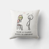 ユーモア引用文スティックマンフェイシャルおもしろいバレンタインデー クッション (裏面)
