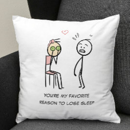 ユーモア引用文スティックマンフェイシャルおもしろいバレンタインデー クッション