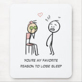 ユーモア引用文スティックマンフェイシャルおもしろいバレンタインデー マウスパッド (正面)