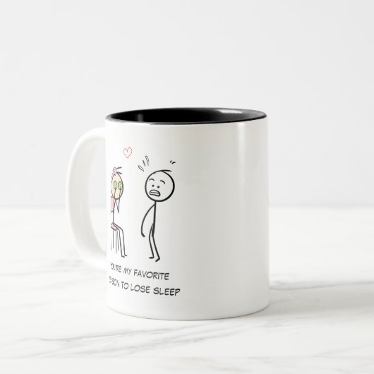 ユーモア引用文フェイシャルおもしろいバレンタインデスティックマン ツートーンマグカップ (正面左)