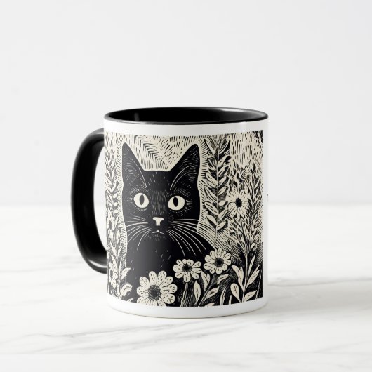 ユーモア引用文フローラ猫なにかしら マグカップ (正面左)