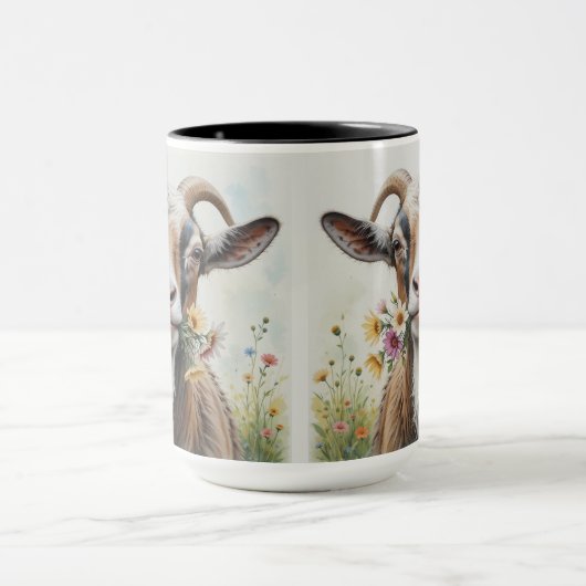 ユーモア愛される古いヤギ,動物,ファームペット マグカップ (中央)