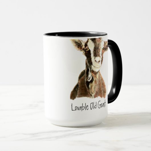 ユーモア愛される古いヤギ,動物,ファームペット マグカップ (正面右)