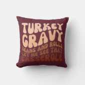 ユーモア感謝七面鳥の肉汁の豆と転が クッション (正面)