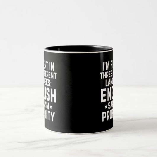 ユーモア流おもしろい流な英語の下品な皮肉ギフト ツートーンマグカップ (中央)