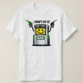 ユーモア満載のガソリンポンプデザイン | 燃料満タン カートゥーングラフィック Tシャツ