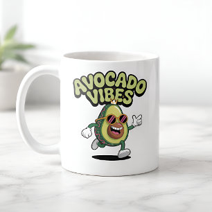 ユーモア満載のサングラス アボカド コーヒーマグカップ