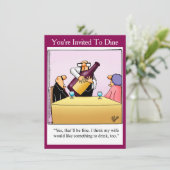 ユーモア満載のディナーパーティー招待状 招待状 (スタンド正面)