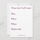 ユーモア満載のディナーパーティー招待状 招待状 (裏面)