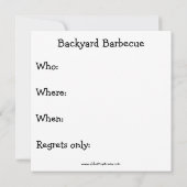ユーモア満載のバーベキュー招待状 スペクティクル 招待状 (裏面)