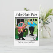 ユーモア満載のポーカー夜のパーティー招待状 招待状 (スタンド正面)