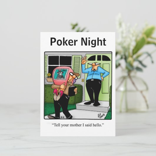 ユーモア満載のポーカー夜の招待状 招待状 (スタンド正面)
