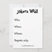 ユーモア満載のポーカー夜の招待状 招待状 (裏面)